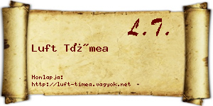 Luft Tímea névjegykártya